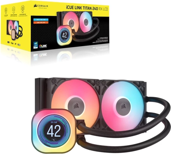 Corsair iCUE Link Titan 240 RX RGB AIO raffreddamento a liquido per CPU 240 mm con LCD