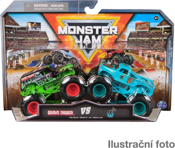 Lot de 2 véhicules Monster Jam 1:64 en métal moulé