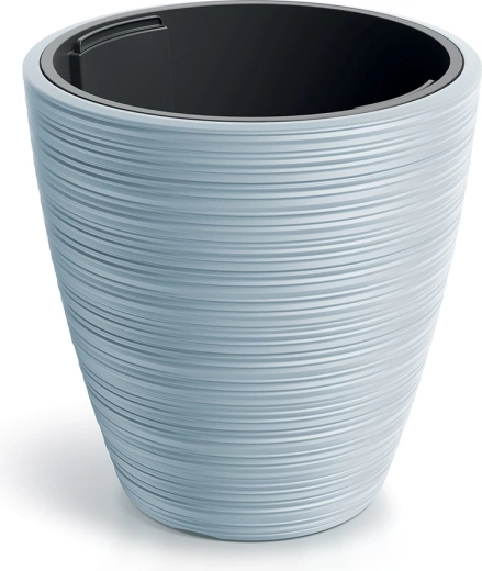 Vaso Vena round con inserto, 19,8 cm, grigio chiaro
