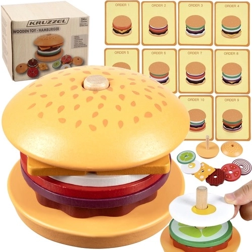 Burger in legno con sorter e carte KRUZZEL