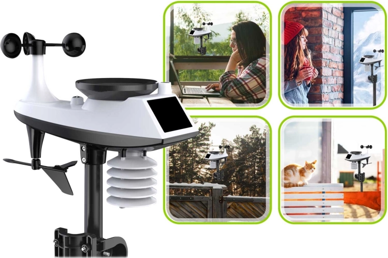 Multisensore esterno completo con anemometro e pluviometro