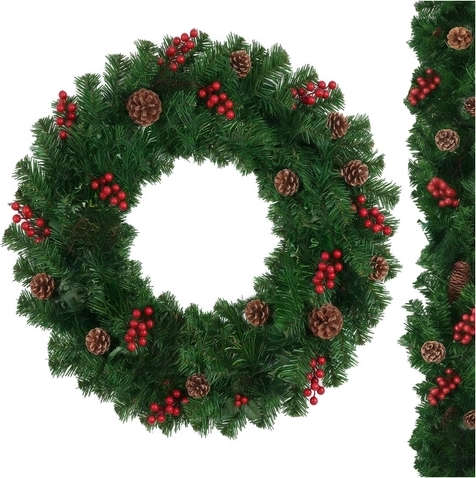 Natürliche Schönheit mit Beeren und Zapfen