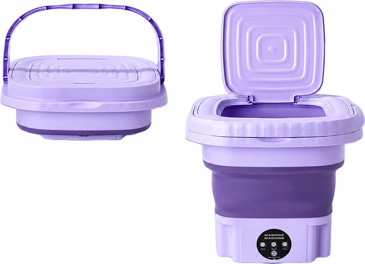 Foldable portable 8 L mini washing machine for travel and camping