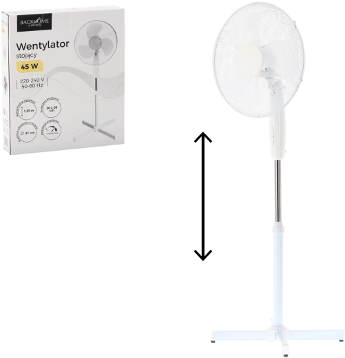 Ventilatore a piantana bianco 45 W