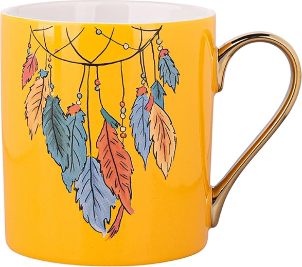 Exotic Feather Mug with Gold Handle 300 ml