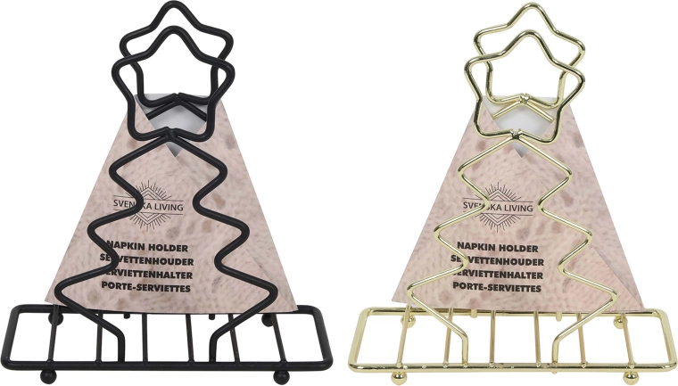 Napkin Holder Christmas Tree gold/black