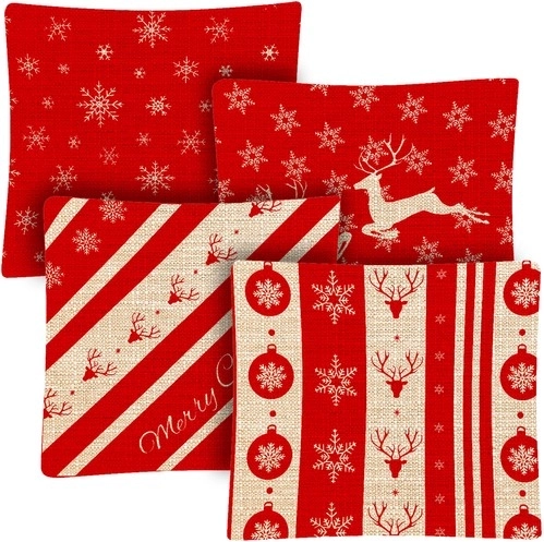 federe natalizie per cuscini 45 × 45 cm set 4 pz RUHHY