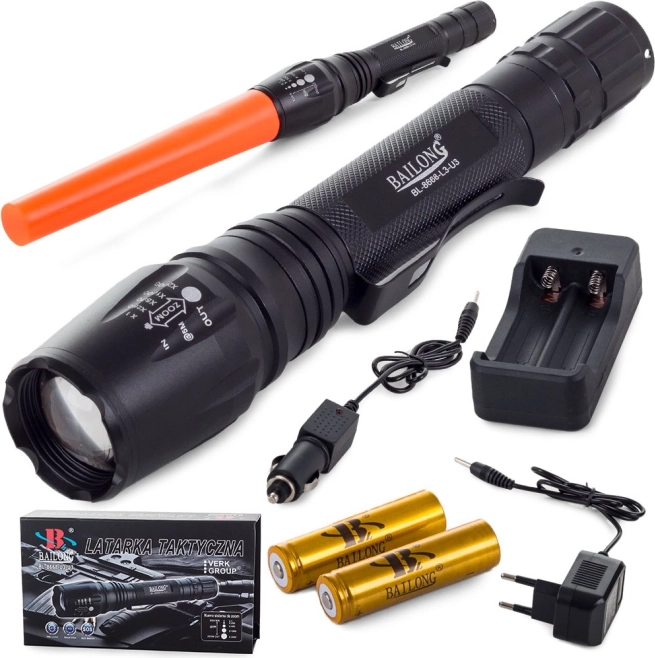 Military Tactical Flashlight with LED Diodes CREE XM-L3-U3 Bailong