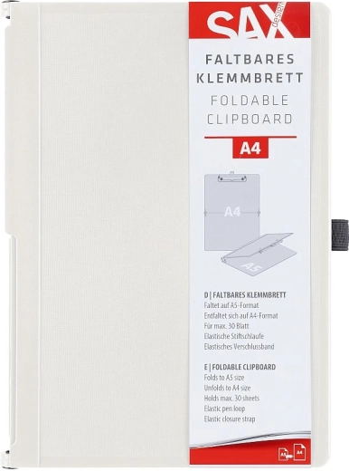 Porte-documents à pince SAX refermable A4, crème