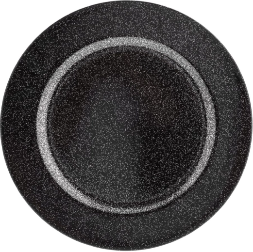 Sort glitter dækkeserviet 33 cm