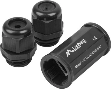 Vodotěsná stíněná spojka RJ45 na RJ45 Cat.6 IP67