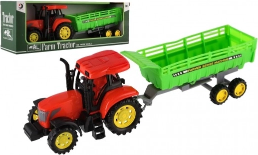 Trattore per bambini con rimorchio in plastica 35 cm