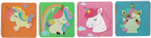 Notebooks 14x14 cm with 3D Unicorn Design