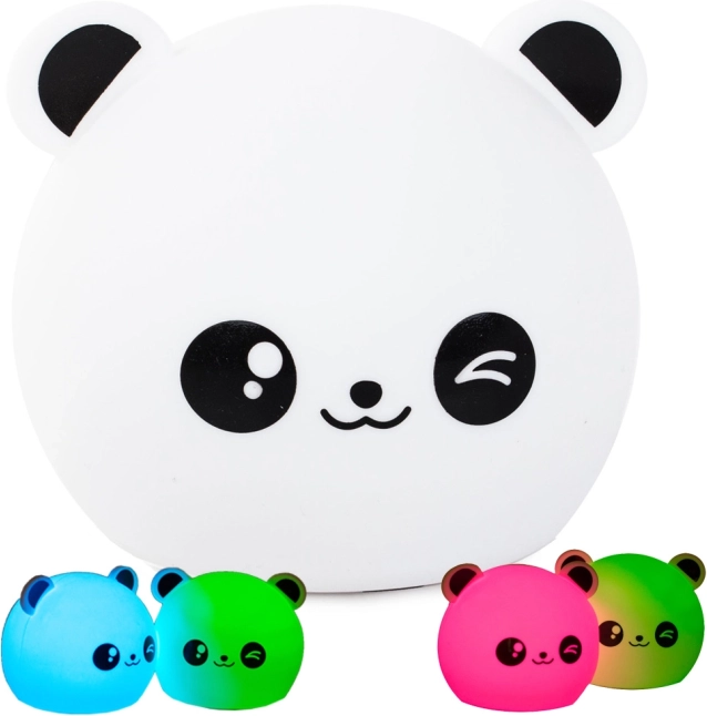 children's night light panda RGB made of soft silicone touch-controlled