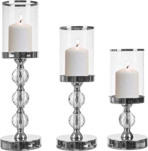 Set of 3 Glamour Ruhhy Candle Holders