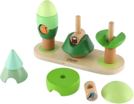Wooden Stacking Trees Little Forest Classic World, 16 pieces