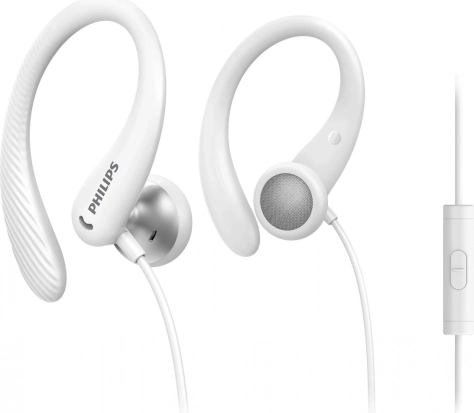 PHILIPS sports in-ear headphones with ear hooks and microphone