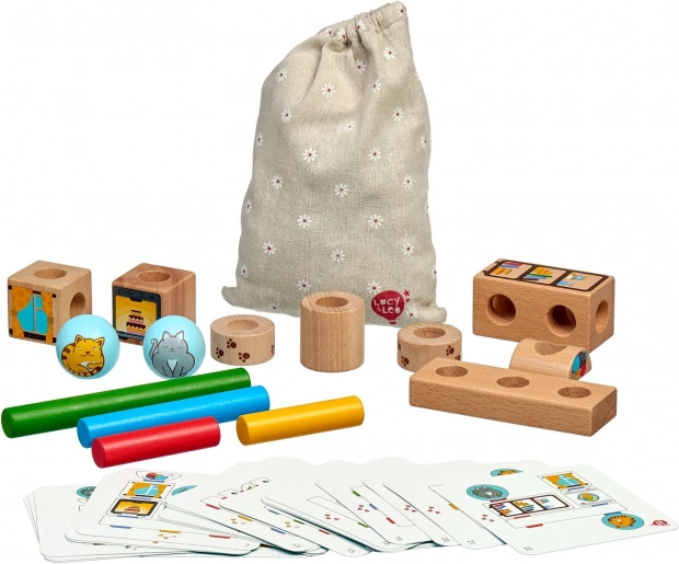 Wooden Puzzle PLAYFUL CATS with Templates Lucy & Leo