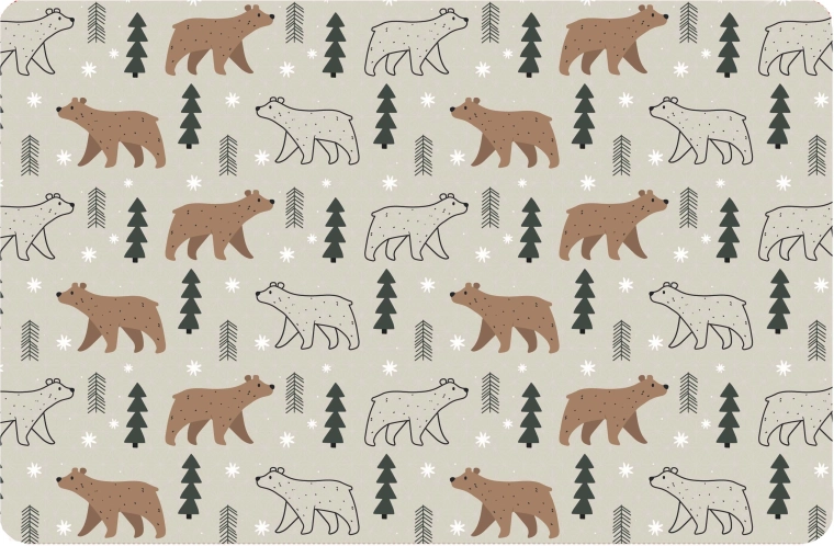 Kunststof placemat met beertje 28,5 × 44 cm