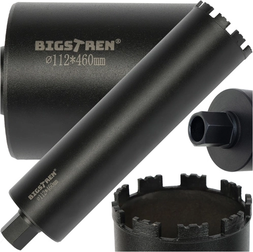 Couronne diamantée BIGSTREN 112 × 460 mm, filetage 1.1/4 UNC