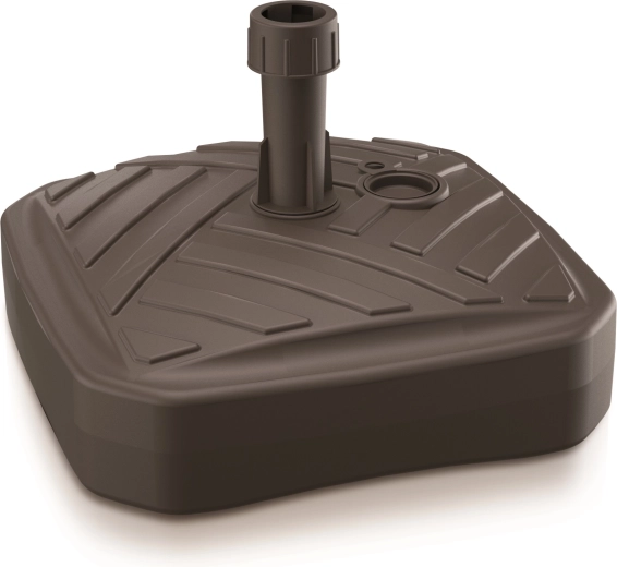 Parasolvoet vierkant 39 × 39 cm, kleur umber, rattanlook, vulbaar 12 l