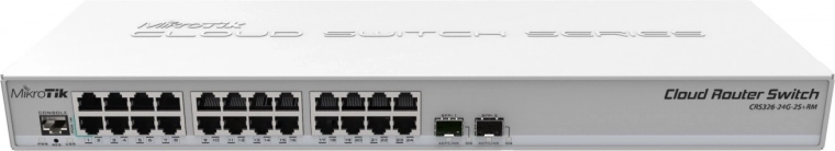switch gestito 24× gigabit ethernet con 2× sfp+ mikrotik crs326-24g-2s+rm
