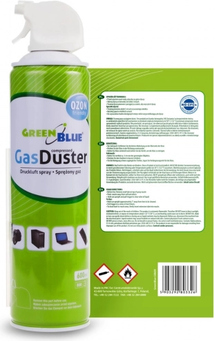 stisnjen zrak 600 ml GREENBLUE s pištolnim razpršilnikom
