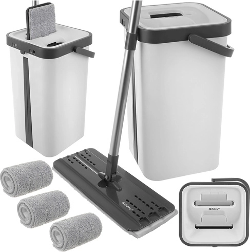 Always-clean water thanks to the dual-chamber bucket