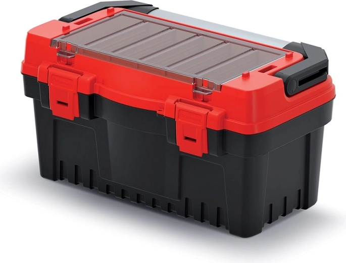 Gereedschapskoffer EVO met metalen handgreep, 476 × 260 × 256 mm, rood