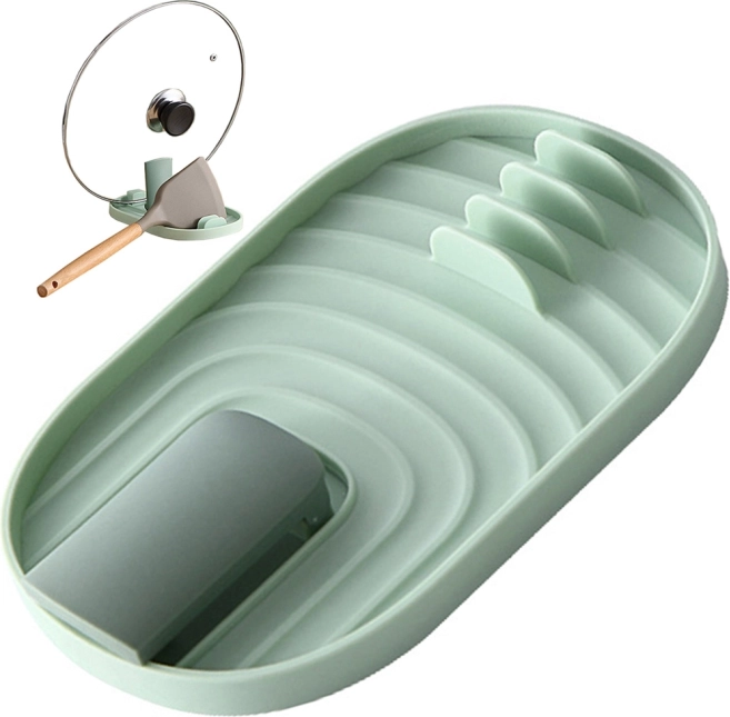 Green Kitchen Mat for Dishes and Lids