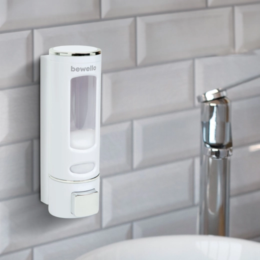 Dispenser manuale da parete per sapone 400 ml bianco