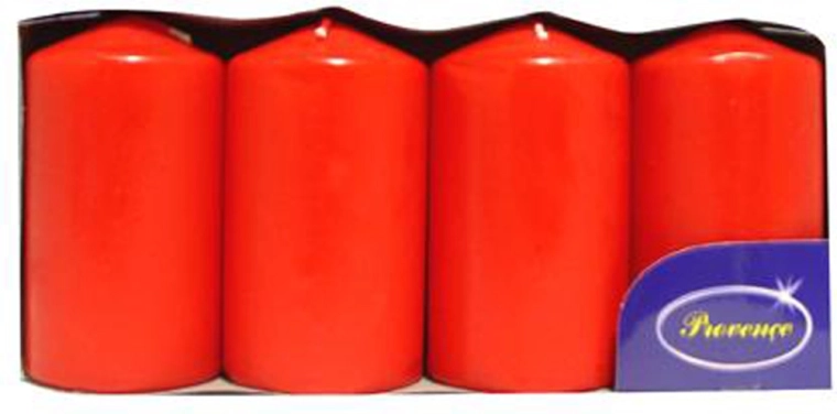 Set of Red Pillar Candles 9 cm PROVENCE – 4 pcs