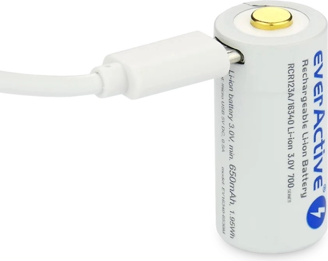 Batteria ricaricabile EverActive 16340 700 mAh con micro USB