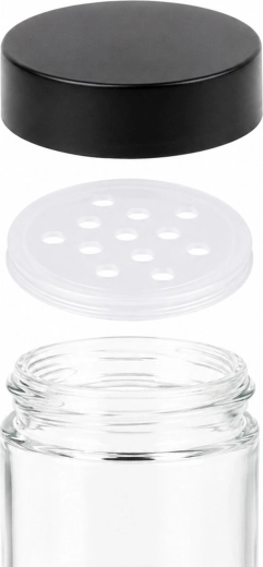Glass jars with dispensing screens