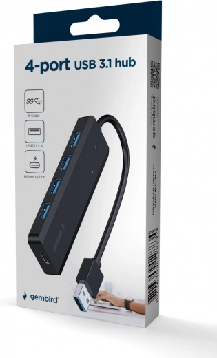 Compact hub with integrated cable