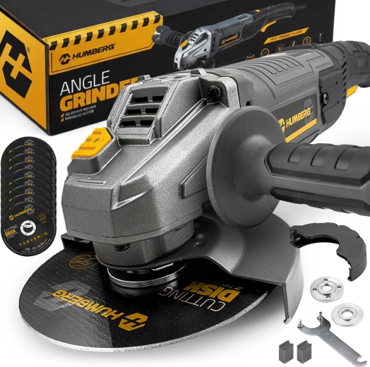 Angle Grinder 1200 W with Variable Speed and 10 Discs 125 mm HUMBERG