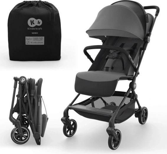 Kinderkraft NEBO passeggino sportivo cabin ultraleggero platinum grey