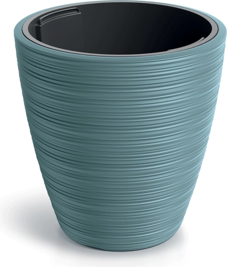 Vaso VENA ROUND con inserto, blu scandinavo 19,8 cm