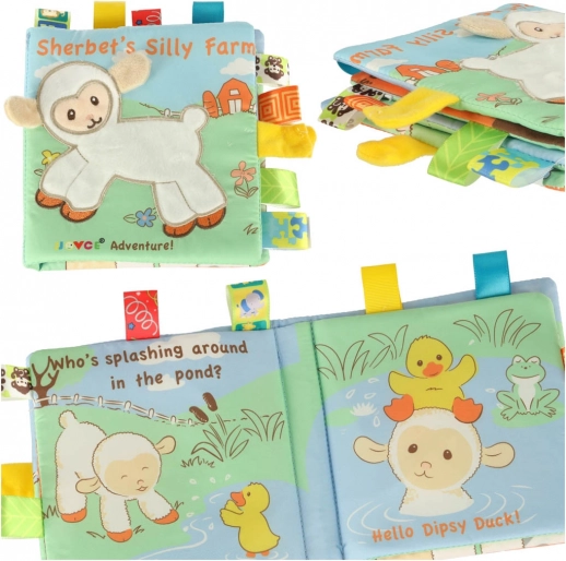 Children's Sensory Book with Sheep and Tags