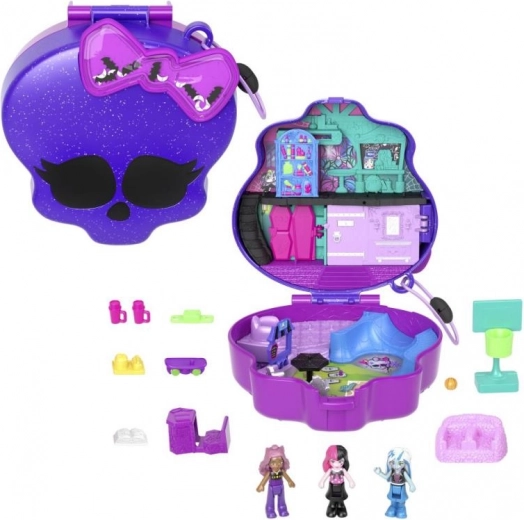 Polly Pocket Compact Monster High Skull with Skatepark and School