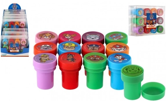 Self-inking stamps for kids PAW PATROL – set of 12 pcs in a plastic box