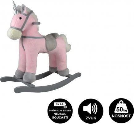 Unicorno a dondolo in peluche 71 cm con suoni e movimento – Rosa