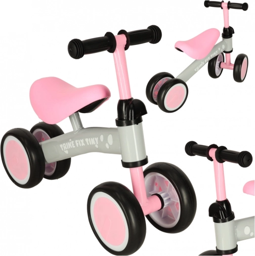TRIKE FIX TINY Balance Bike for Kids, 4-Wheel – Pink