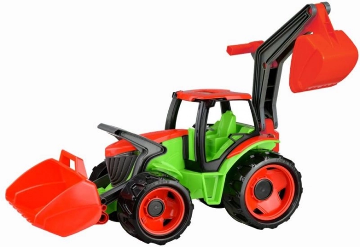 Lena trattore con benna e escavatore – verde‑rosso