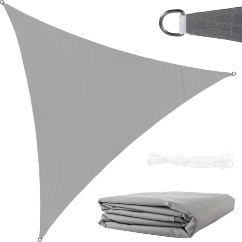 Triangular Sun Shade Sail 3x3x3m Gray