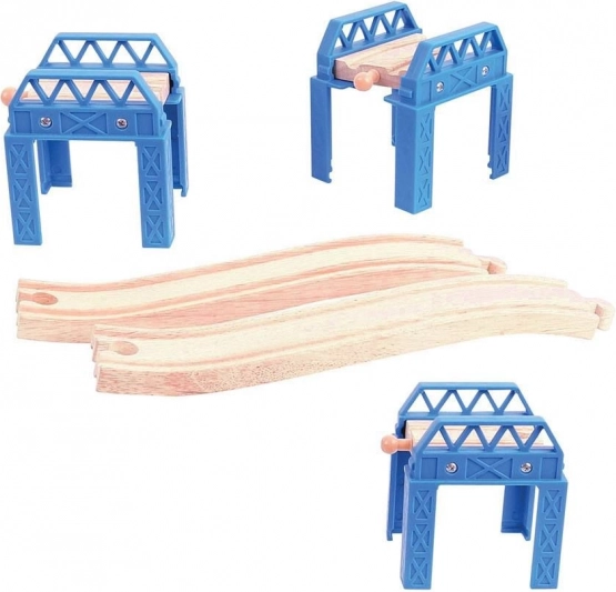 Drewniana konstrukcja mostowa do kolejek Bigjigs Rail