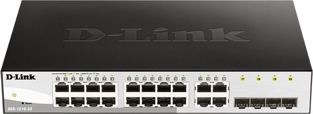 Gigabit intelligente switch DGS-1210-20/E met 16 GE-poorten en 4 SFP