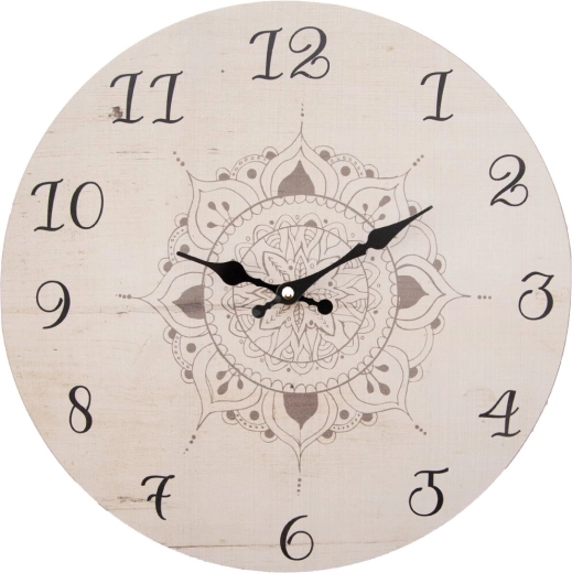 Wooden Wall Clock Mandala 34 cm