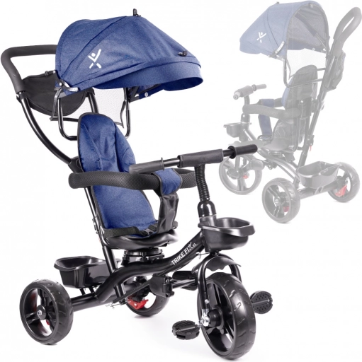 Tricycle Trike Fix Lite 3-in-1 with 360° rotating seat and freewheel – Navy