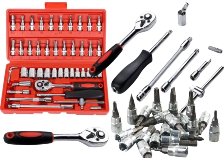 Set zamenljivih ključev 1/4" - 46 delov v kovčku